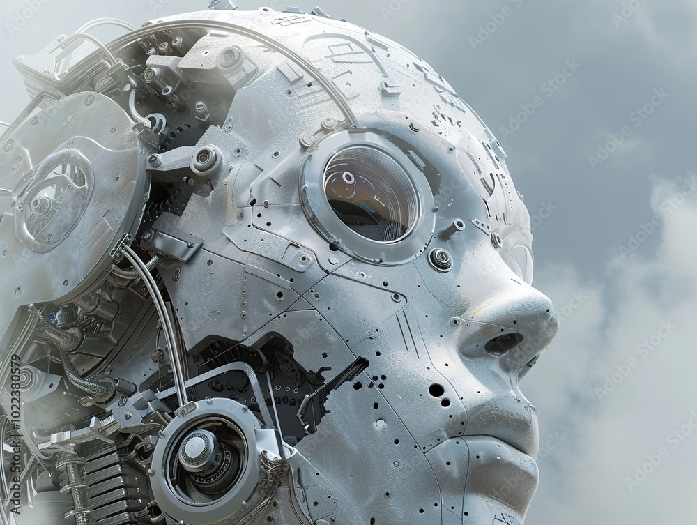 Futuristic Robot Head: A Mechanical Masterpiece Futuristic Robot Head: A Mechanical Masterpiece