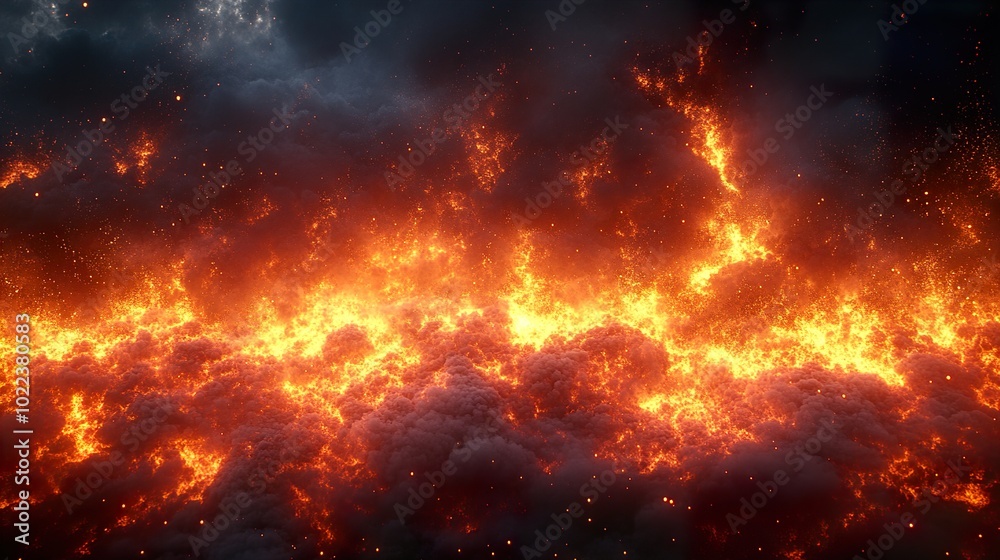 Fototapeta premium Fiery Inferno: A Dramatic Abstract Fire Illustration