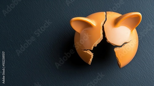 Cracked piggy bank on a dark background, symbolizing economic crisis and rising interest rates, economic crisis, recession, interest rates