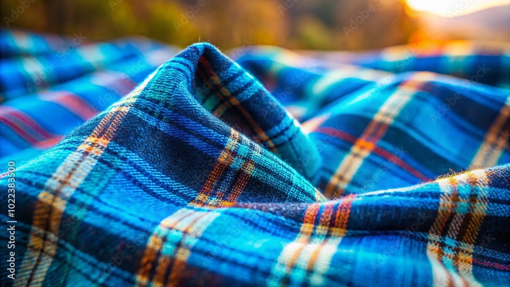 Blue Light Plaid Pattern in Tilt-Shift Photography for Home Decor and Fashion Accessories Blue Light Plaid Pattern in Tilt-Shift Photography for Home Decor and Fashion Accessories