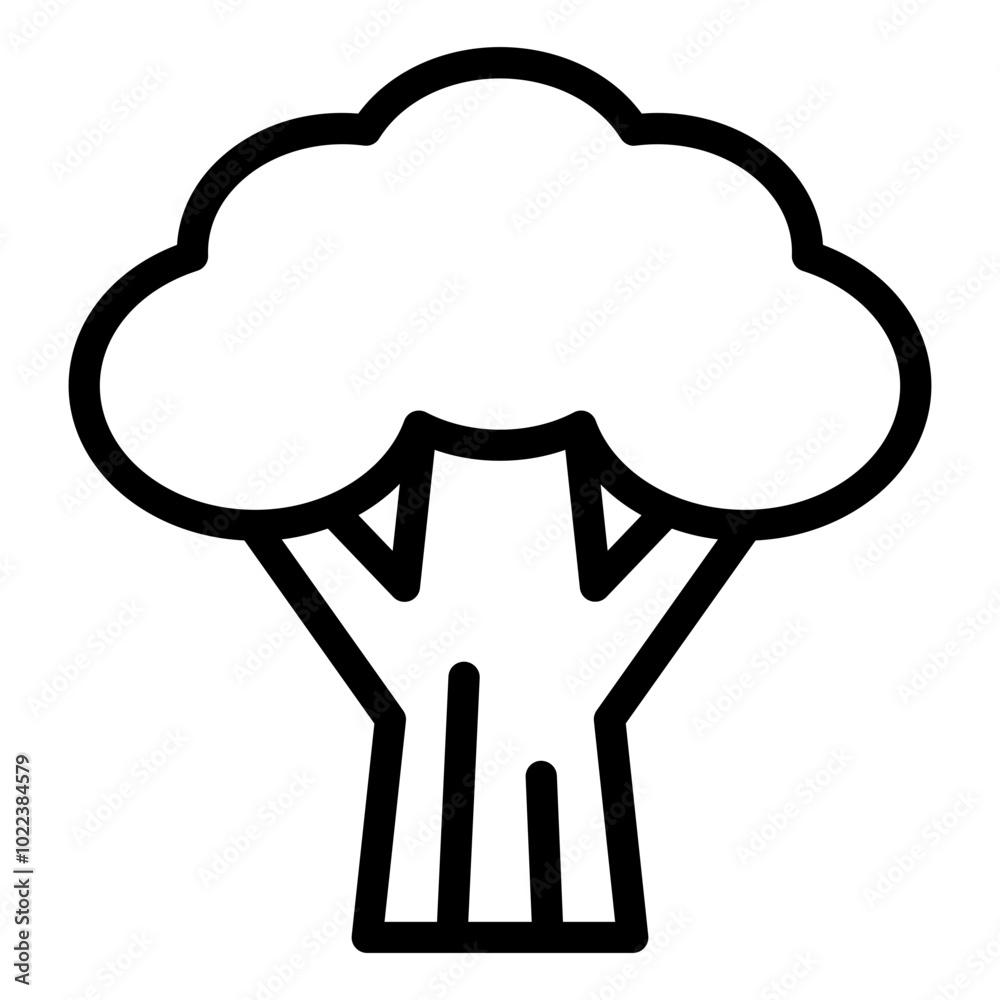 Green tree outline icon representing nature and environmental growth