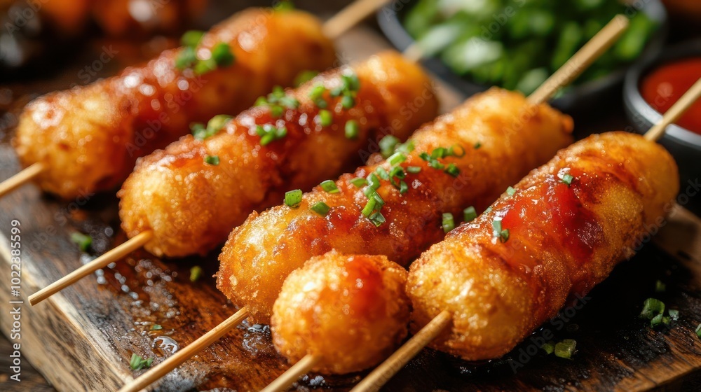 a close up of a plate of food with skewers a close up of a plate of food with skewers