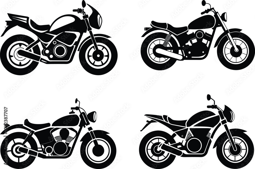 Obraz premium Motorcycle Silhouettes Collection