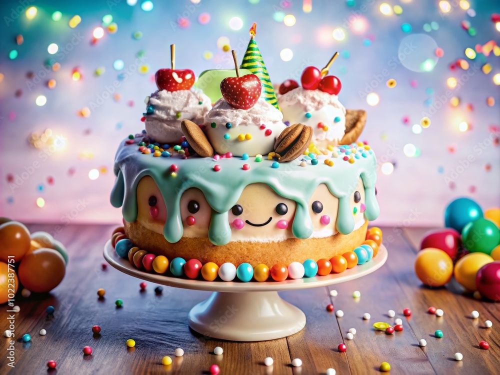 Cartoon Style Cake 3D Editable Text Effect for Food Photography Cartoon Style Cake 3D Editable Text Effect for Food Photography