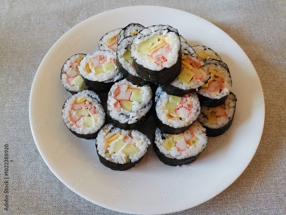 sushi rolls on a plate sushi rolls on a plate