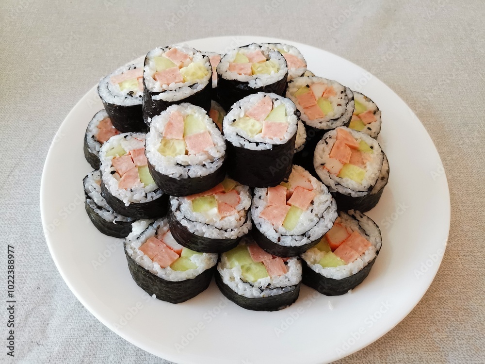 sushi on a plate sushi on a plate