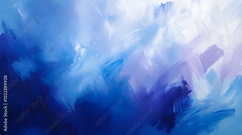 Fototapeta premium Abstract brushstrokes in rich blues and purples, creating a sense of depth and motion.