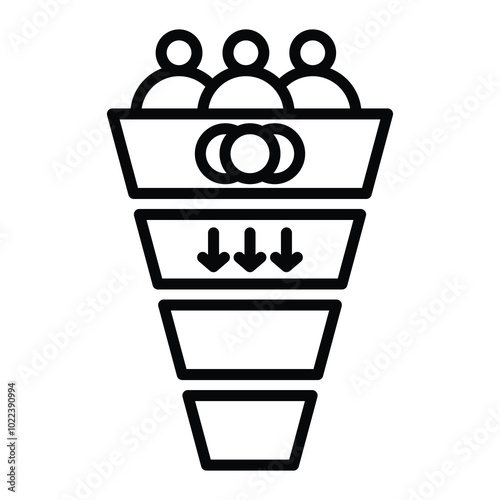 Sales Funnel icon line vector illustration
