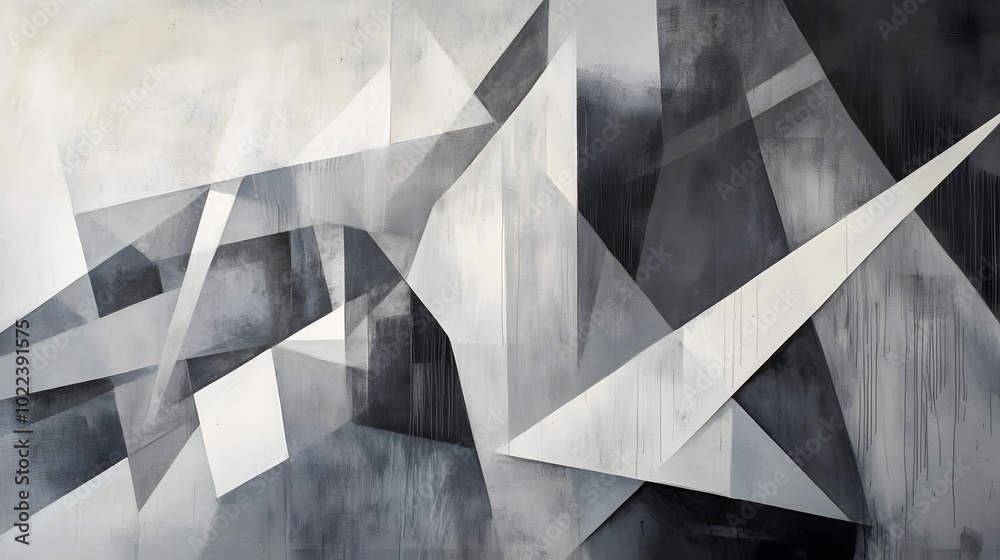 Sharp geometric lines, intersecting in various shades of grey and white.
Sharp geometric lines, intersecting in various shades of grey and white.