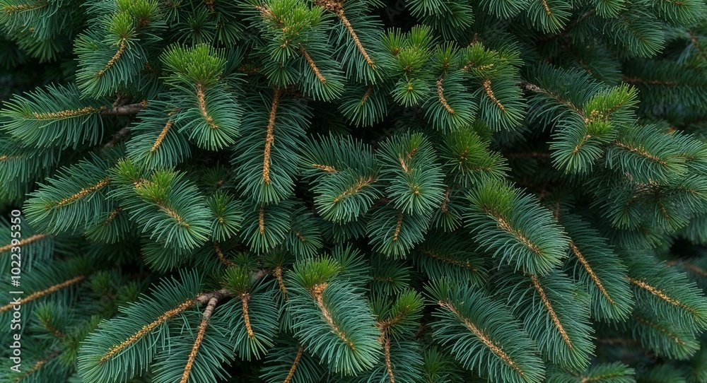Blue spruce plant leaves background Blue spruce plant leaves background