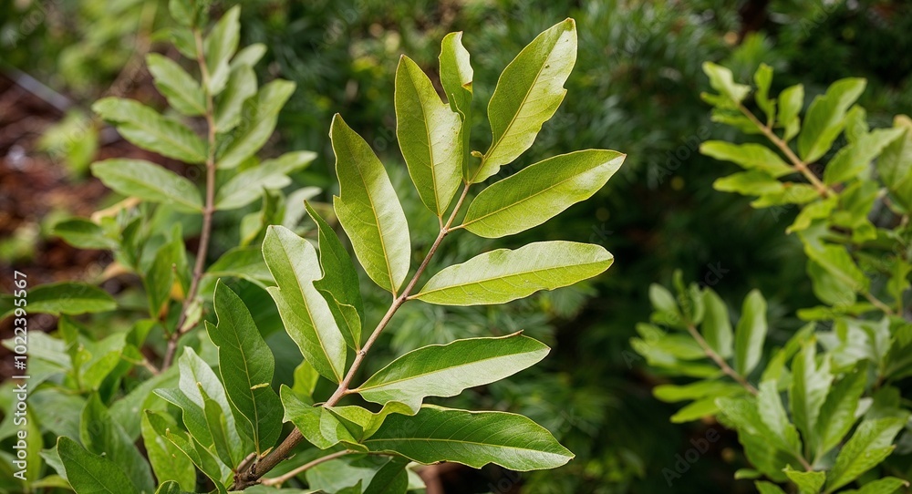 Obraz premium Bur oak plant leaves background