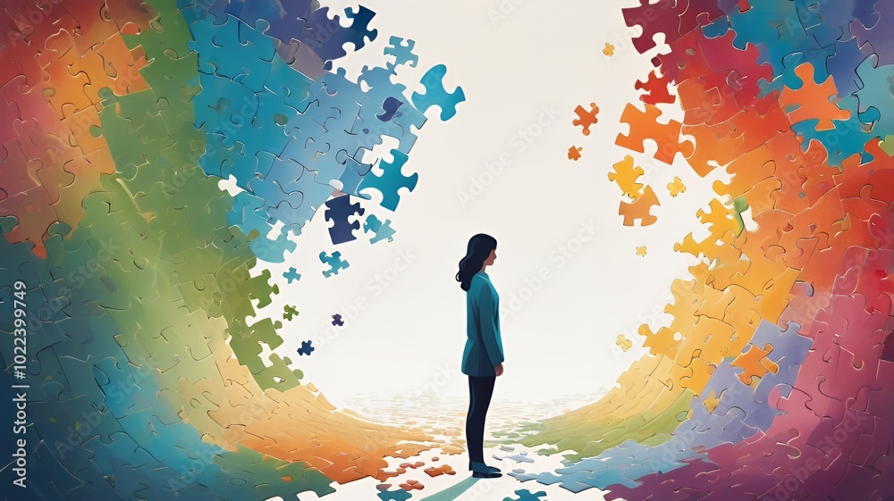 background with people and puzzles background with people and puzzles
