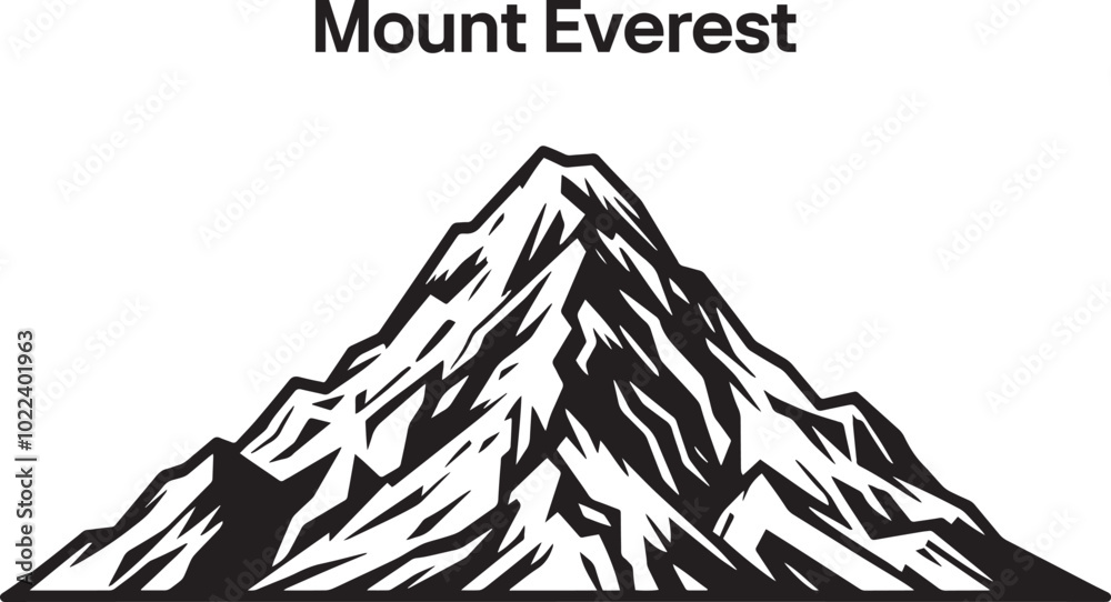 Fototapeta premium hand drawing illustration of Everest Mountain
