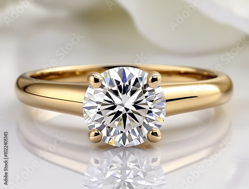 Yellow gold diamond ring set in a white engagement solitaire style (19)