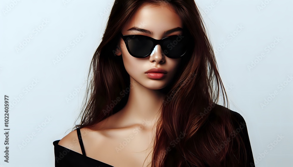 Elegant Brown Hair with Casual White Top Elegant Brown Hair with Casual White Top