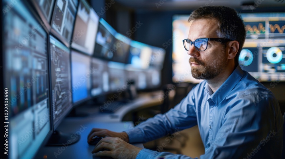 Fototapeta premium Intrusion Detection Systems (IDS): Technologies that oversee network traffic, alerting users to suspicious activities and known threats in real-time. 