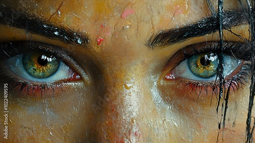 Intense Gaze: Close Up Portrait of a Woman's Eyes