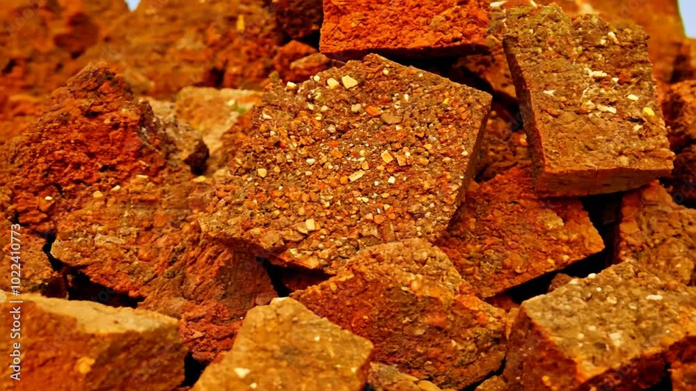 Cgallium Rocks pile of mined bauxite is a sedimentary rock that contains high amounts ...