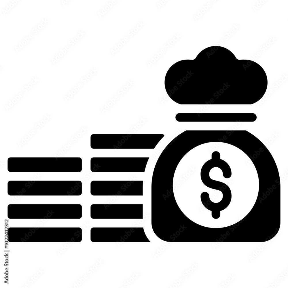 Money Bag Glyph Icon