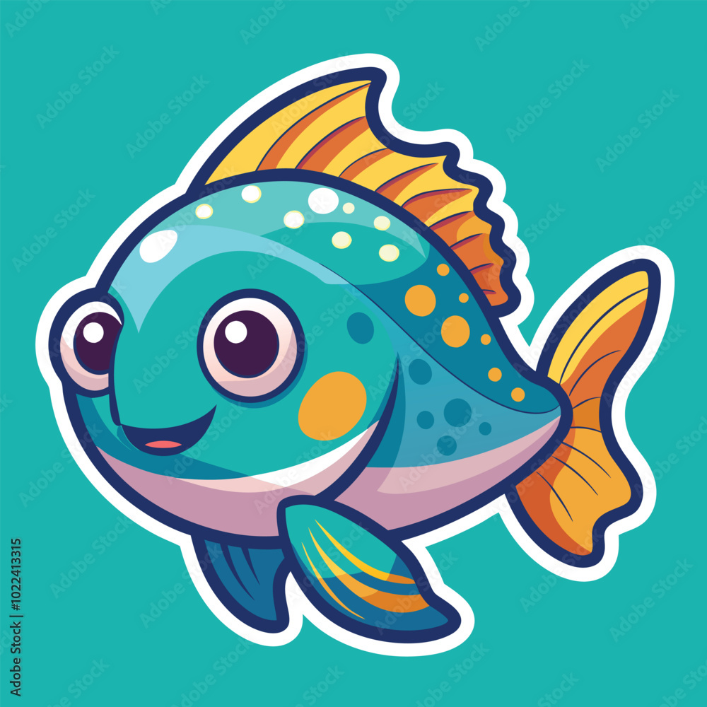 Fish sticker vector
Fish sticker vector