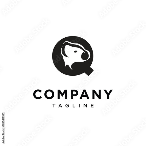 Letter Q Koala Logo Icon Vector