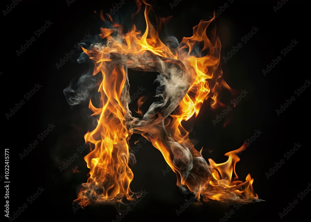 Fire Letter R Reveal Animation with Ember and Smoke - Minimalist Design ...