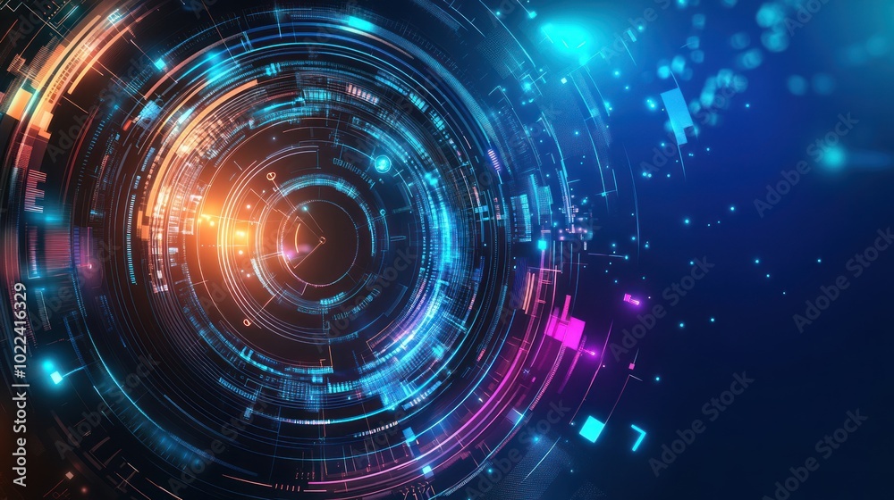 technology background with layered digital interfaces, holographic effects, technology background with layered digital interfaces, holographic effects,