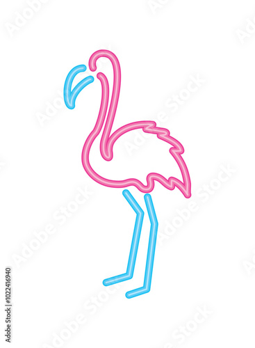 flamingo bird neon lights animal