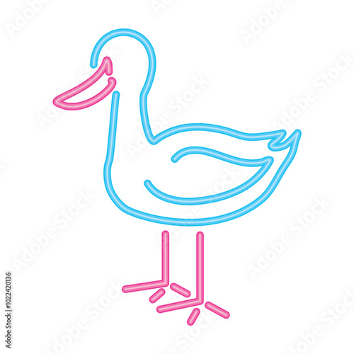 duck bird neon lights animal