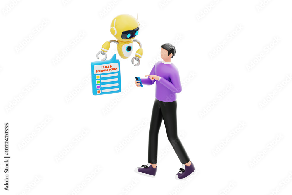 AI Personal Assistant 3D Character Illustration. AI Personal Assistant 3D Character Illustration.