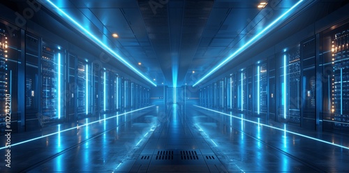 Modern Industrial Data Center with Advanced Supercomputers and Secure Network Connectivity