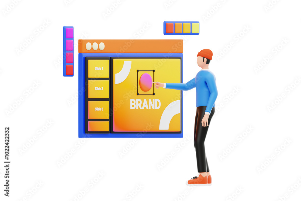 Branding Designer 3D Character Illustration.