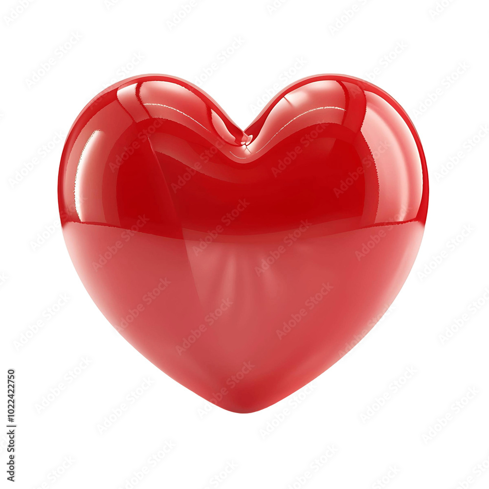 Transparent Background 3D Red Velvet Heart Render