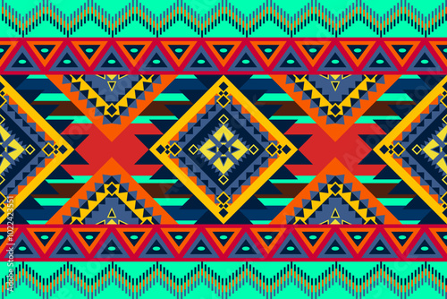 Dominant colors Navajo design ornament pattern, Native American Southwest design Aztec pattern geometric ethnic textile texture tribal aztec pattern navajo mexican fabric seamless vector textile,decor