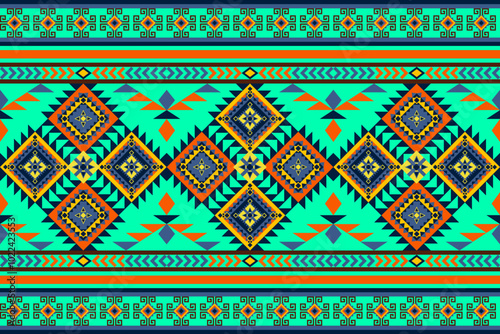 Dominant colors Navajo design ornament pattern, Native American Southwest design Aztec pattern geometric ethnic textile texture tribal aztec pattern navajo mexican fabric seamless vector textile,decor