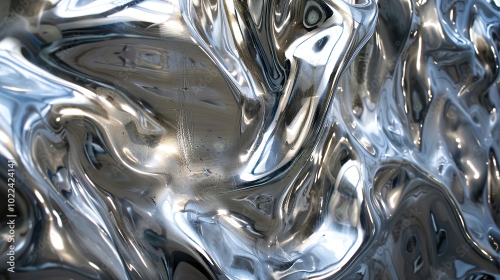 Abstract Metallic Texture: Shiny Silver Surface Abstract Metallic Texture: Shiny Silver Surface