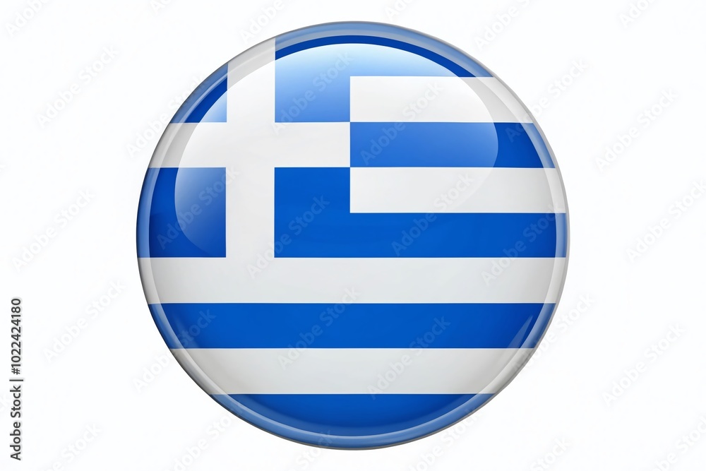 Greece Flag in Circle Shape Isolated on White Background for Creative Projects Greece Flag in Circle Shape Isolated on White Background for Creative Projects