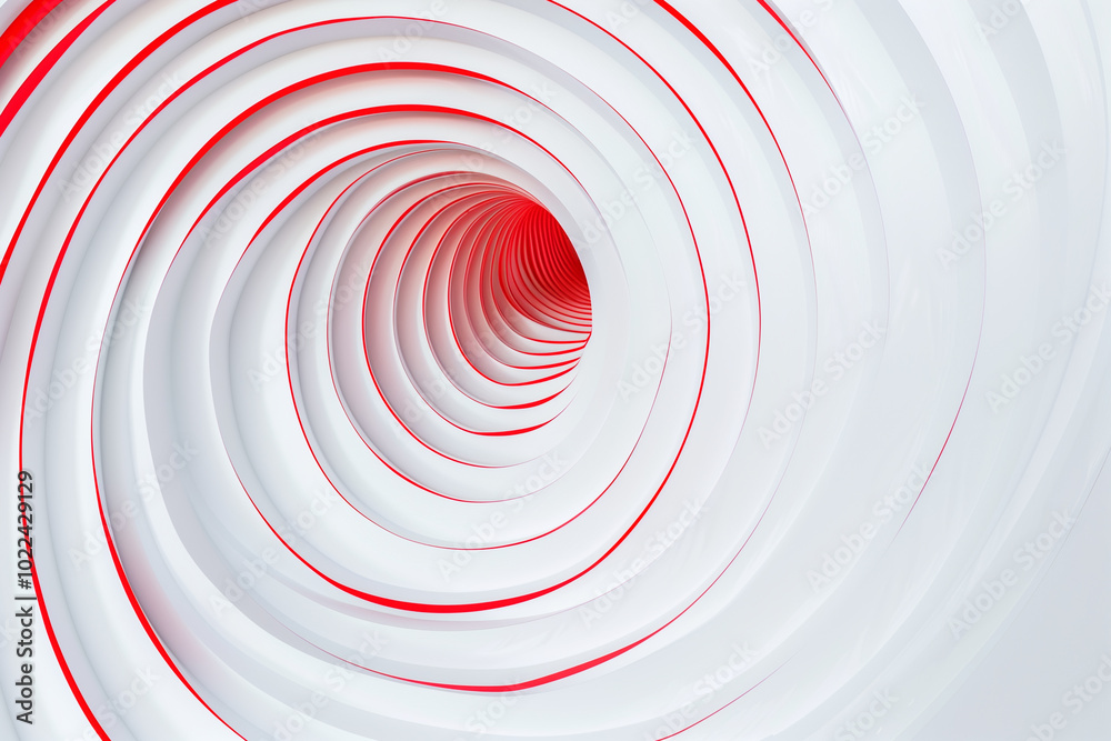 Fototapeta premium Abstract white background featuring dynamic red circle lines design