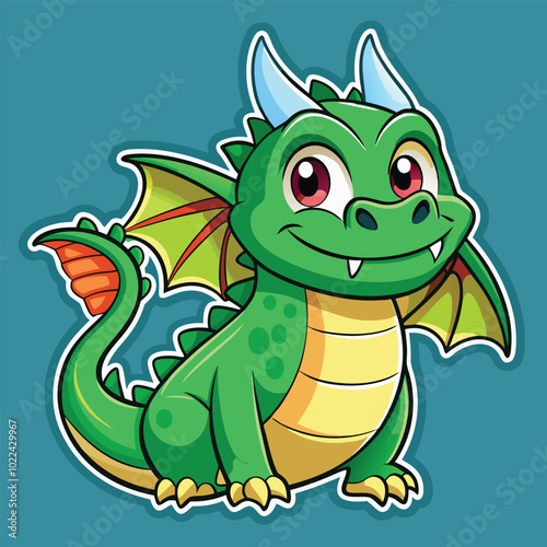 Dragon sticker vector