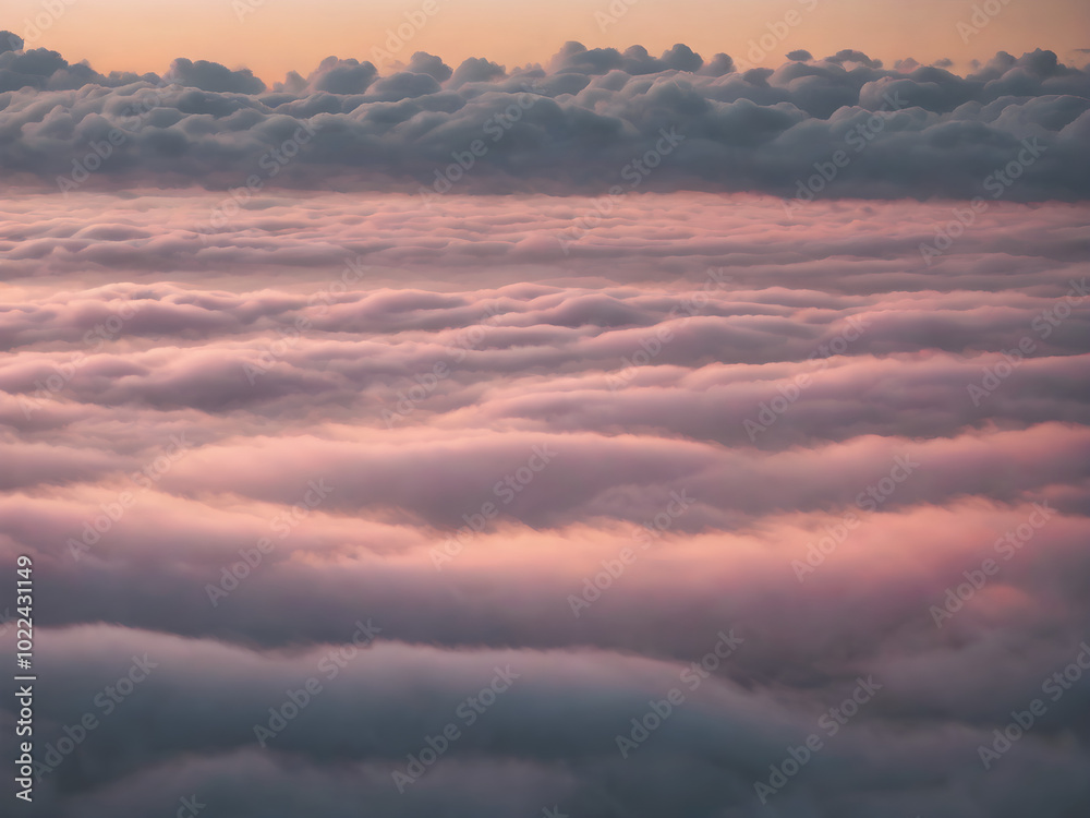 Low clouds lingering near the horizon at dawn, with the sky glowing in pastel shades of yellow, pink, and blue, creating a calming atmosphere
Low clouds lingering near the horizon at dawn, with the sky glowing in pastel shades of yellow, pink, and blue, creating a calming atmosphere