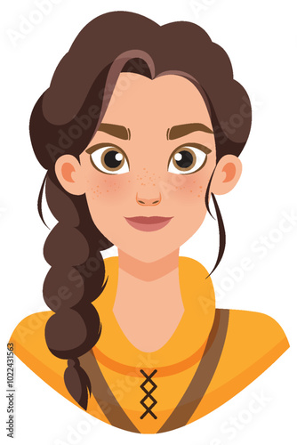 Smiling Woman with Braided Hair