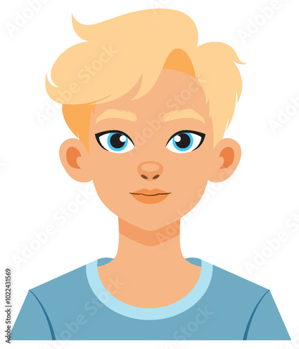 Blonde Boy with Blue Eyes