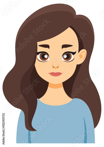 Woman with Long Brown Hair