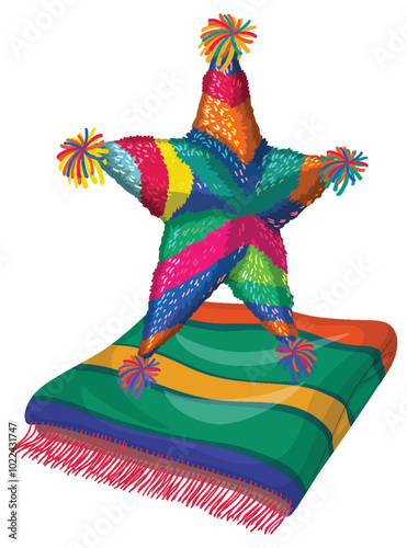 Colorful Star PiÃ±ata and Blanket