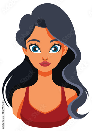 Woman with Long Dark Hair
