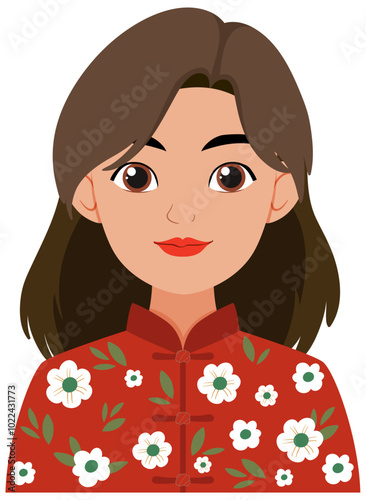 Woman in Floral Costume