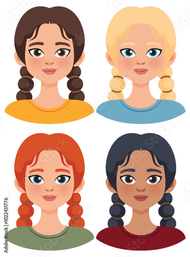 Diverse Women with Braided Hair