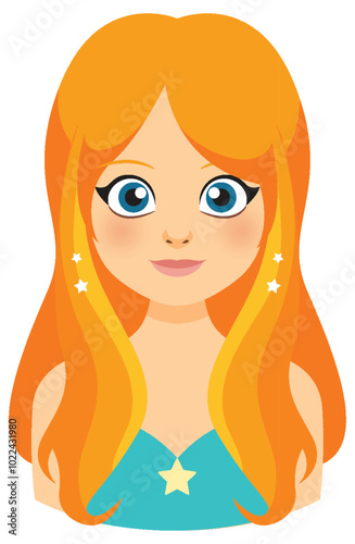 Fairy with Orange Hair and Stars