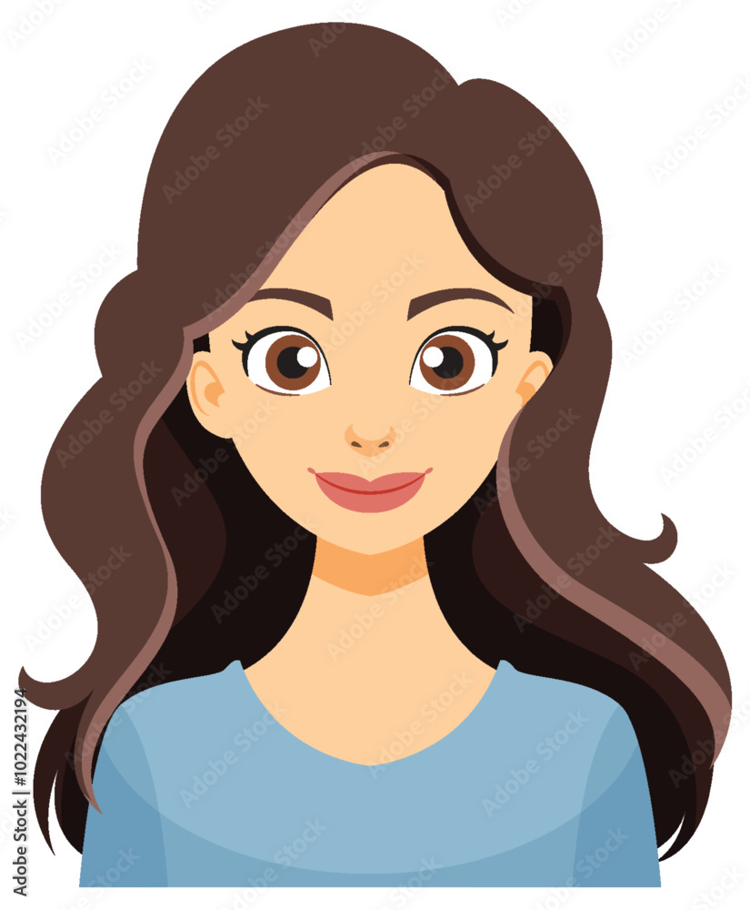 Smiling Woman with Long Brown Hair Smiling Woman with Long Brown Hair
