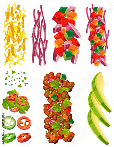 Colorful Mexican Food Ingredients